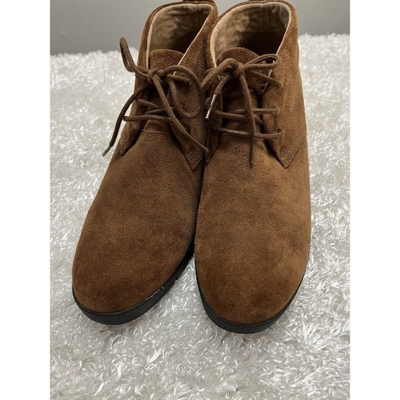 CLARKS DESERT BOOTS 9.5 ACTIVE AIR black brown suede BOOTIE wedge laces ladies - Picture 7 of 11